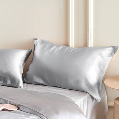 Gray hotsell satin pillowcase